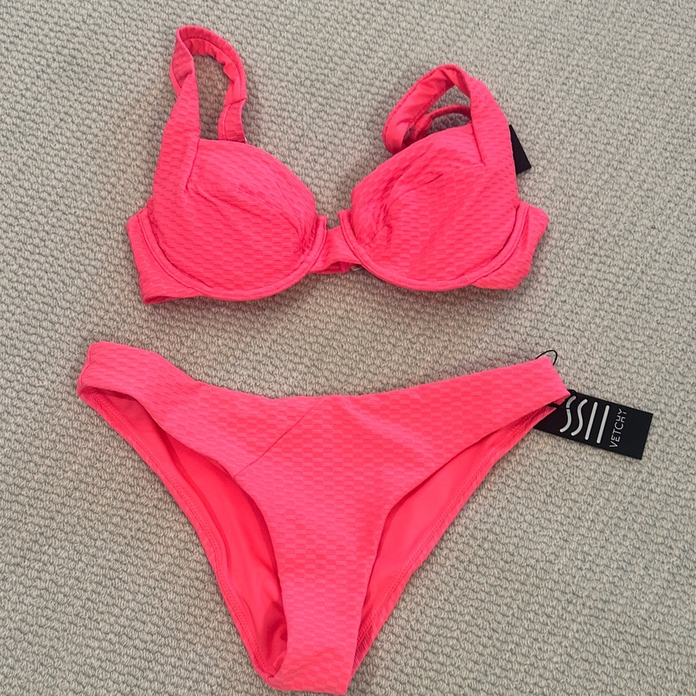 Vibrant Coral Bikini Set